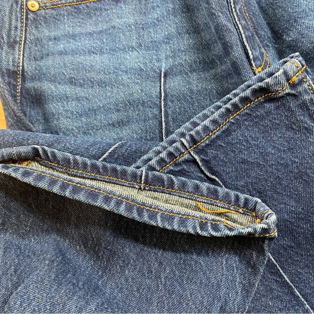 LOFT Pintucked High Rise Straight Jeans in Refined Dark Indigo Wash - Picture 11 of 11